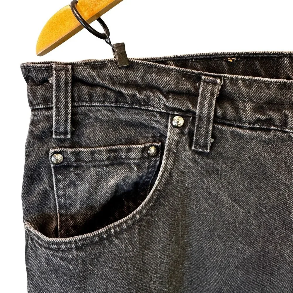 VTG 90s Y2K Levis 545 Baggy Jeans Mens 38 x 34 Black Loose Fit Orange Tab